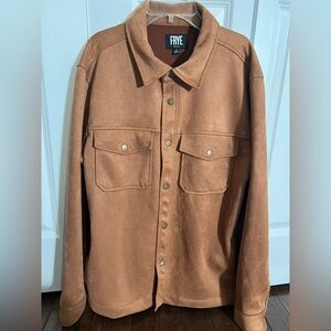 Frye Men's Faux Suede Shirt Jacket
19” PTP, 28” shoulder to hem.